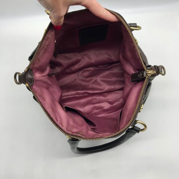 Coach Dark Brown Leather Madison Convertible Satchel Bag 18609 - Picture 10 of 11